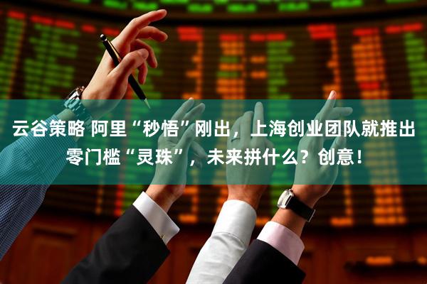 云谷策略 阿里“秒悟”刚出，上海创业团队就推出零门槛“灵珠”，未来拼什么？创意！