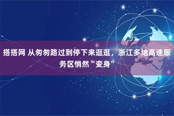 搭搭网 从匆匆路过到停下来逛逛，浙江多地高速服务区悄然“变身”